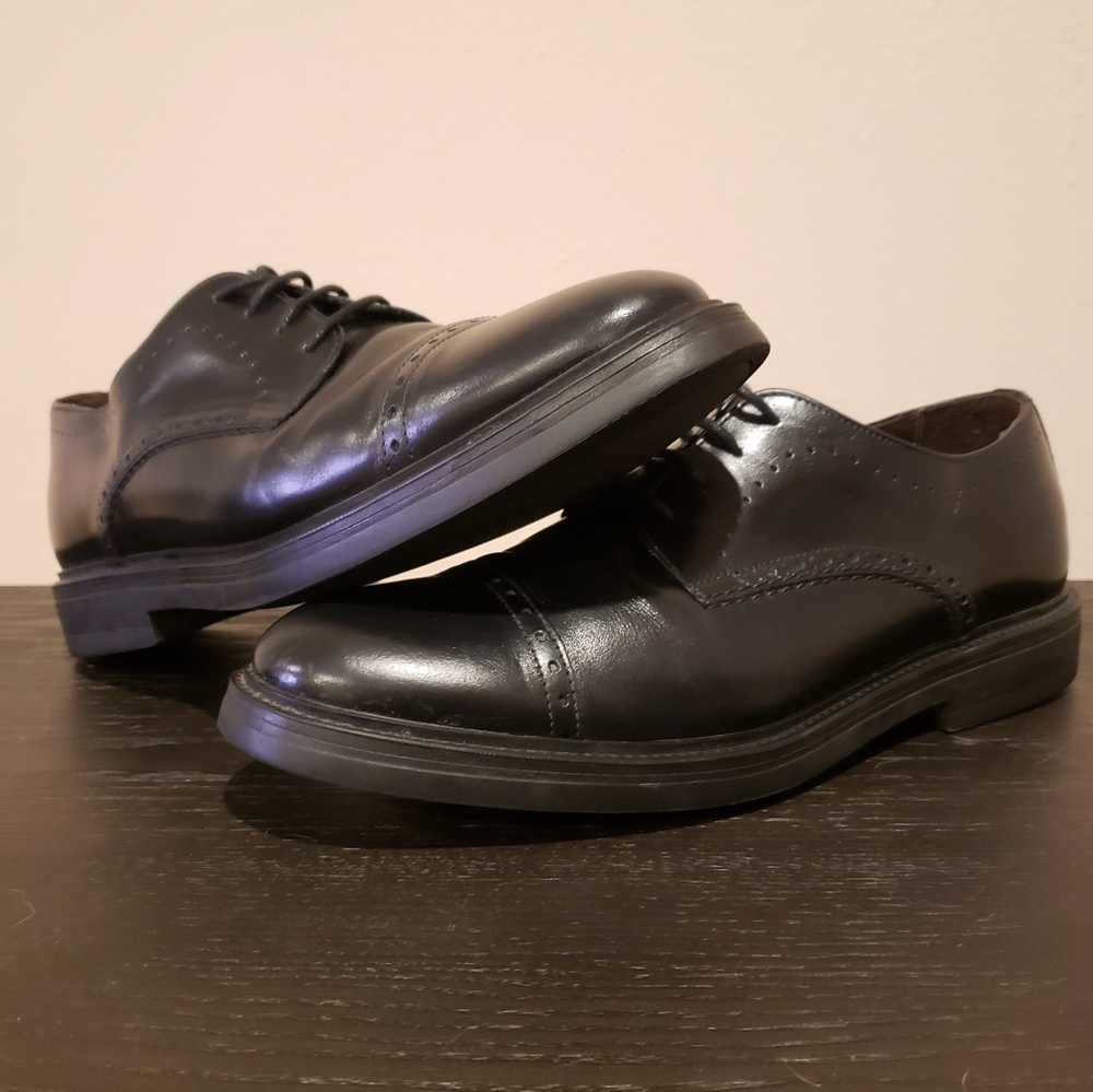 Bruno Magli Black Leather Captoe Oxford Mens 10.5